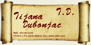 Tijana Dubonjac vizit kartica
